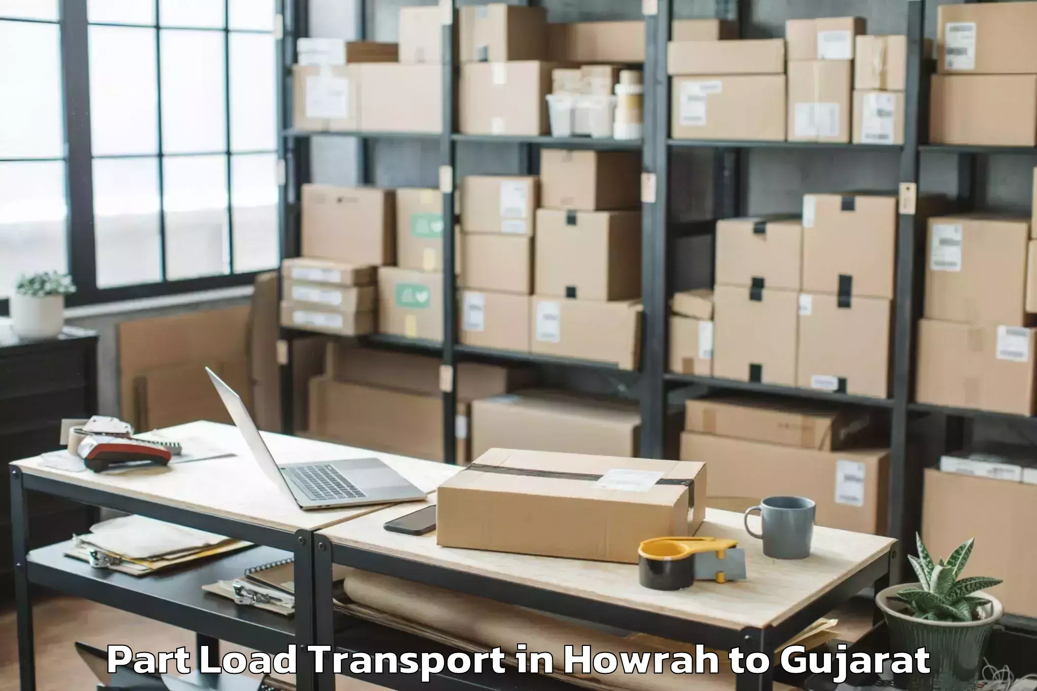 Hassle-Free Howrah to Porbandar Airport Pbd Part Load Transport